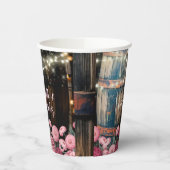 Rustieke outdoor grillige Whiskey Barrel bruiloft Papieren Bekers (Links)