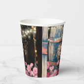 Rustieke outdoor grillige Whiskey Barrel bruiloft Papieren Bekers (Rechts)