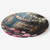 Rustieke outdoor grillige Whiskey Barrel bruiloft Papieren Bordje (Gekanteld)