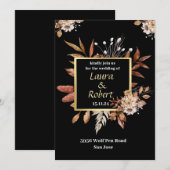 Rustieke Outdoor Herfst Bloemen Bruiloft Uitnodigi Kaart (Voorkant / Achterkant)