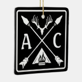 Rustieke Outdoor Initialen Embleem Keramisch Ornament (Rechts)