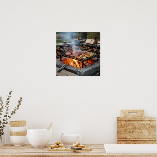 Rustieke outdoor koken poster (Keuken)