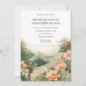 Rustieke Outdoor Mountain Bestemming Bruiloft Kaart (Voorkant)