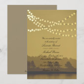 Rustieke Outdoor String Lights Huwelijksuitnodigin Kaart (Voorkant / Achterkant)