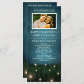 Rustieke Outdoor Tuin Firefly Trouwprogramma's Programmakaart (Voorkant / Achterkant)