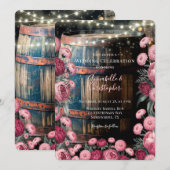 Rustieke Outdoor Whiskey Barrel Wedding Celebratio Kaart (Voorkant / Achterkant)