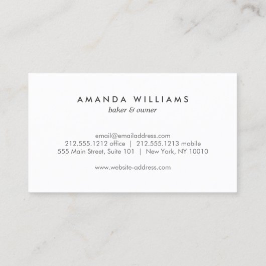 Rustieke Oven Mitt Logo op Zwart Hout voor Bakkeri Visitekaartje (Achterkant)