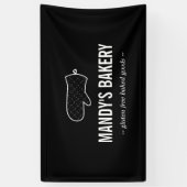 Rustieke Oven Mitt Logo Zwart voor Bakkerij Spandoek (Verticaal)