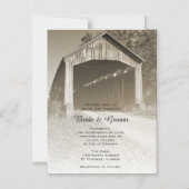 Rustieke Overdekte Brug Country Wedding Magnetische Uitnodiging (Voorkant)