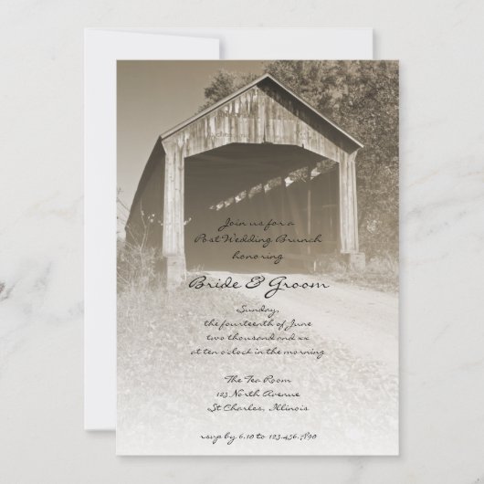 Rustieke overdekte brug Post-wedding brunch Kaart (Voorkant)