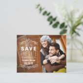 RUSTIEKE OVERLAY | SLA DE DATUM VAN AANKONDIGING O BRIEFKAART (Staand voorkant)