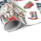 Rustieke Paard land Waterverf Cadeaupapier (Rol Hoek)