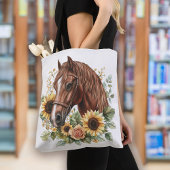 Rustieke Paard Zonnebloem Bloemen Tote Bag