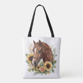 Rustieke Paard Zonnebloem Bloemen Tote Bag (Achterkant)