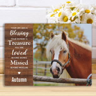 Rustieke Paarden- Geschenk Paard Herdenkingsteken Fotoplaat