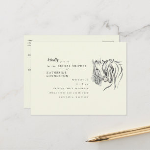 Rustieke Paarden Nuzzling Cream Vrijgezellenfeest Briefkaart