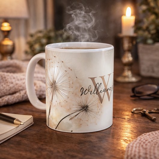 Rustieke Paardenbloemen Monogram Koffiemok