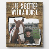 Rustieke paardenliefhebber 1 foto bruin wit fotoplaat (Voorkant)