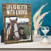 Rustieke paardenliefhebber 1 foto bruin wit fotoplaat (Zijkant)