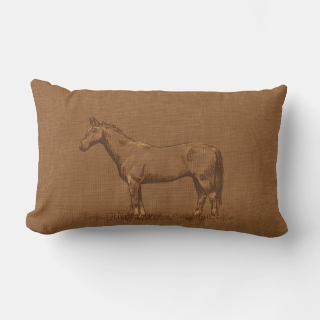 Rustieke paardenlumbalukissen kussen (Voorkant)