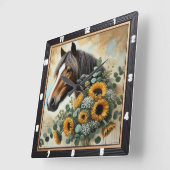 rustieke paardenmuur vierkante klok (Hoek)