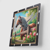 rustieke paardenweide vierkante klok (Hoek)