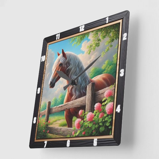 rustieke paardenweide vierkante klok (Hoek)