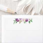 Rustieke Paarse Bloemen Bruiloft Blank Etiket (Insitu)