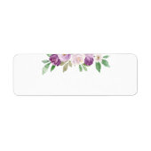 Rustieke Paarse Bloemen Bruiloft Blank Etiket (Voorkant)