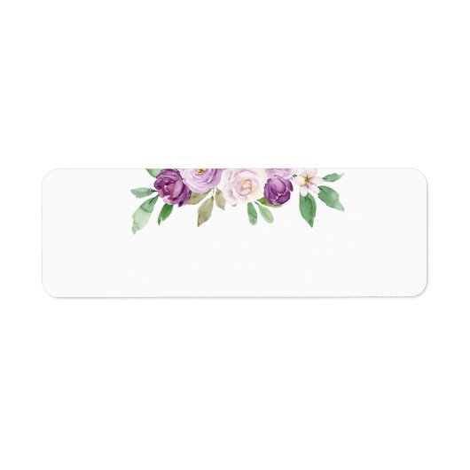 Rustieke Paarse Bloemen Bruiloft Blank Etiket (Voorkant)