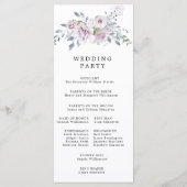 Rustieke Paarse Bloemen DIY Bruiloft Programmakaart (Achterkant)