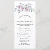 Rustieke Paarse Bloemen DIY Bruiloft Programmakaart (Voorkant)