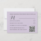 Rustieke Paarse Bloemen Eucalyptus Bruiloft RSVP Kaartje (Achterkant)