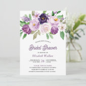 Rustieke Paarse Bloemen Foto Vrijgezellenfeest Kaart (Staand voorkant)