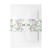 Rustieke Paarse Bloemen Monogram Huwelijk Uitnodigingen Wikkel (Voorkant Voorbeeld)