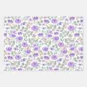 Rustieke Paarse Bloemen Waterverf Patroon Inpakpapier Vel (Voorkant 2)