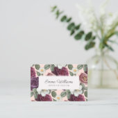 Rustieke paarse bloemen Waterverf Visitekaartje (Staand voorkant)