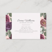 Rustieke paarse bloemen Waterverf Visitekaartje (Achterkant)