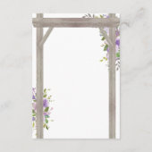 Rustieke Paarse bloemenbruiloft Details Informatiekaartje (Achterkant)