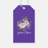Rustieke Paarse bloemenbruiloft gunst dank u Cadeaulabel (Achterkant)