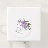 Rustieke Paarse bloemenbruiloft gunst Labels (In situ)