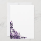 Rustieke Paarse bloemenbruiloft receptie Kaart (Achterkant)
