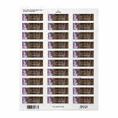 Rustieke Paarse bloemenelegante schuur bruiloft Etiket (Full Sheet)
