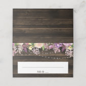 Rustieke Paarse bloemenstring lampjes bruiloft gev Plaatskaartje (Buitenkant ongevouwen)