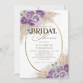 Rustieke Paarse Boho Chic Floral Lijst Vrijgezelle Kaart (Voorkant)