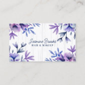 Rustieke Paarse en Blauwe Bloemen Visitekaartje (Voorkant)
