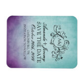 Rustieke Paarse en Blauwgroen Boheemse Save The Da Magneet (Horizontaal)