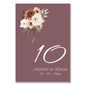 Rustieke Paarse en perzik bloemenbruiloft Kaart (Voorkant)