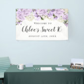 Rustieke Paarse en witte bloemenzoet 16 Party Spandoek (Beurs)