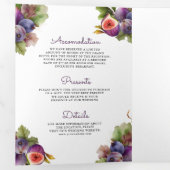 Rustieke Paarse Fig Alles In Een QR Code Bruiloft Drieluik Uitnodiging (Binnenzijde eerst)